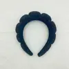 Diadema de Esponja para Nube Transfronteriza para Mujer con Corona Alta, Accesorio para el Cabello de Terciopelo y Pedrería de Gypsophila, Adorno para el Cabello Estilo Ins de Celebridad de Internet Coreana