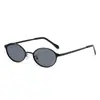 Gafas de Sol con Montura Ovalada Metálica, Anti-UV, Gafas de Sol Retro Personalizadas para Mujer, Para Tomar Fotos, Forma Cóncava, Venta al por Mayor para Hombres