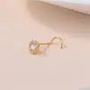 Moda Transfronteriza Europea y Americana Clavo de Nariz de Varilla S Anillo de Nariz Redondo Simple Microincrustado Circonita Perforación Decoración de Nariz para Hombres y Mujeres Tendencia Personalidad Fresca