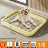 Tapete Sanitário para Cães Plano com Grade Plástica, Antiesmagamento, Caixa de Areia Ampliada para Cães, à Prova de Urina, Fácil de Limpar, Bandeja para Fezes Pet