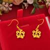 Vietnam Año del Tigre Dorado Tigre Zodiaco Dibujo Animado Tigre Pendientes Latón Chapado en Oro MengMeng Pequeño Tigre Lindos Pendientes Pendientes