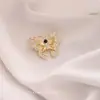 Broche de Espiga de Trigo Dourado Pérola Fosco para Lapela de Terno Acessórios Personalizados Versáteis de Alta Qualidade Fixação com Pino Antiexposição para Mulheres