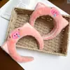Linda Diadema Rosa de Cerdo para Mujer en Otoño e Invierno Felpa para Lavado de Cara Maquillaje Presión del Cabello Diadema Dulce de Chica Corazón Pasador Accesorios para el Cabello