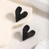 Pendientes de aguja de plata con forma de corazón, estilo japonés, elegantes, irregulares y con un toque de amor, para chicas.