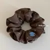 Faixa de Cabelo Dupla Camada Azul Marinho com Bolinhas para Mulheres, Outono e Inverno Coreano, Cabeça de Bola de Alta Qualidade, Acessórios de Cabelo Grandes, Faixa de Cabeça e Elástico