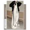 Pantalones Deportivos de Tres Rayas Casuales de Corte Recto, Estilo Americano de Calle, Tendencia de Calle Europea y Americana, Frescos y Adelgazantes, de Pierna Ancha.