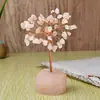 Base de cristal con astillas de cristal de colores, árbol de la fortuna, árbol de cristal, manualidades de decoración para el hogar, cristal rosa, amatista, cristal amarillo