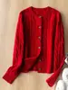 Nuevo Cárdigan de Punto Trenzado Otoño e Invierno Estilo Universitario Clásico Cuello Redondo Hilo Retorcido Cárdigan 100% Lana Merino Top Adelgazante Ropa de Abrigo