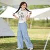 Conjunto de Ropa Dopamina para Niñas Verano Nuevo Pantalones Cargo Delgados para Niñas Pequeñas y Niños Mayores Pantalones Sueltos