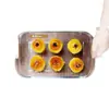Molde rectangular de vidrio de borosilicato alto apto para microondas, se puede usar para cocinar pescado al vapor y hornear bocadillos, juego en caja de color personalizable