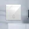 Panel de Enchufe de Vidrio Templado de Fibra de Vidrio para Comercio Exterior, Instalación Empotrada, Tipo 86, Interruptor Sencillo con Cinco Enchufes, Regleta de Enchufes de Panel de Interruptor