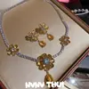 Joias: Colar de Pérolas Cinza Platina, Colar de Diamante para o Dia das Mães, Caixa de Presente para o Casamento da Melhor Amiga