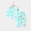 Traje de bebé para niños Verano Delgado Ropa de casa de manga larga para bebés Pijamas Ropa dividida para bebés Conjunto de dos piezas A