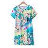 Bata de Manga Corta de Algodón y Seda para Mujeres de Mediana Edad y Mayores, Estilo Delgado de Verano, Vestido Holgado para Mamás, Hecho a Medida para el Verano