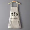 Nuevo delantal de cocina para el hogar impermeable a prueba de aceite moderno lindo ropa de trabajo para hombres y mujeres delantal de cocina delantal de cintura personalizado