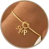 Pulsera con dijes de alfabeto de 26 letras, estilo europeo y americano transfronterizo, brillante, anudada, diseño de nicho, moderna y versátil, pulsera nueva