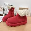 Botas de nieve de suela gruesa para mujer, nuevo modelo de invierno 2026, botines cortos tipo Birkenstock de doble uso con forro de felpa