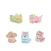 Accesorios Pequeños de Resina de Oso de Dibujos Animados Transparentes, Pinzas para el Cabello de Conejo Pequeñas, Adornos Pequeños de Bricolaje, Accesorios para el Cabello de Pegamento de Crema