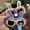 Conejo de Silicona para Niños Gafas de Sol Polarizadas Lindas de Bebé Dibujos Animados Conejo Violento Gafas de Sol para Niños Forma de Oreja Larga