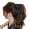 Presilha Banana de Laço em Jeans para Mulheres Presilha Garra para Rabo de Cavalo Alto Presilha para Coque na Parte de Trás da Cabeça Presilha Torcida Presilha Vertical Acessórios de Cabelo de Alta Qualidade