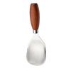 Acero Inoxidable 410 Transfronterizo Mango de Madera de Nogal Vertical Cuchara para Arroz Doméstica Ampliada Cabeza Redonda Anti-quemaduras Cuchara para Arroz de Cocina