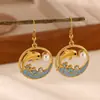 Brincos de Flor Estrela-do-mar Banhados a Ouro 18K Aço Inoxidável Usados Brincos de Temperamento Feminino Estilo Oceano Joias Transfronteiriças Venda por Atacado