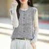Chaleco de punto suave y cómodo para mujer, nuevo estilo otoño/invierno, cuello redondo, cárdigan sin mangas, para capas delicadas, se usa como chaleco exterior o chal para los hombros
