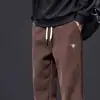 Calça de moletom chenille, nova calça casual masculina de outono e inverno, corte solto, tamanho grande, marca moderna estilo americano, calça esportiva jogger com forro de fleece