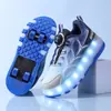 Zapatos de Patín para Niños, Zapatos de Patín para Niños, Zapatos de Patín de Doble Rueda Hechos en Fábrica, Zapatos de Patín para Estudiantes con Luces, Zapatos con Ruedas