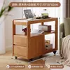 Gabinetes Laterales de Sofá de Madera Maciza Cuidadosamente Seleccionados, Mesas Laterales de Pizarra, Mesas de Centro, Mesas de Esquina, Gabinetes Pequeños para Té de Sala de Estar, Mesas Estrechas Móviles
