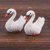 Decoración paisajística de peceras de pato mandarín y cisne blanco de fábrica, pequeños adornos de resina para acuario, micro paisaje de bonsái de montaña falso.