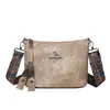 2026 Bolsa Transversal Retrô de Couro Macio para Mulheres, Nova Bolsa Saco Simples, Bolsa para Mãe, Bolsa de Ombro de Grande Capacidade