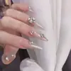 Sinfonía de Arte para Uñas Celebridad de Internet Punto Checo Fondo Puntiagudo Diamante Nuevo Diamante Apilado Tridimensional Uña Vidrio Cristal Diamante Decoración Accesorios para Uñas