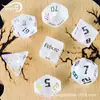 Dados de Dragones y Mazmorras Set de 7 Piezas Galvanizado Burst Transparente Blanco Mate Vidrio Dndrpg Dados Mágicos