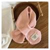 Cachecol Infantil de Tricô Cruzado Estilo Coreano Cachecol de Lã Quente Estilo Ocidental de Inverno para Meninos e Meninas Proteção de Pescoço à Prova de Vento para Bebê Cachecol de Lã
