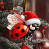 Decoraciones transfronterizas nuevas de acrílico plano con tema de animales para fiestas navideñas, adornos para árbol de Navidad, decoraciones de Navidad