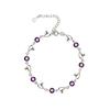 Versão coreana da pulseira feminina de coração de cristal literário Mori banhada a prata, pulseira de coração de zircônia de diamante, joias simples por atacado