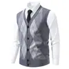 Nuevo Chaleco Cardigan de Punto para Hombre Otoño e Invierno Cuello en V Corte Ajustado Ropa Interior Chaleco de Punto Cálido Capa Base para Hombre