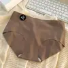 Pantaletas sin costuras de cintura media para mujer, serie de colores Morandi de verano, hechas de proteína de seda de morera antibacteriana 7A, calzones para adolescentes