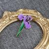 Broche medieval europeu esmaltado gravado íris roxa corsage acessórios para roupa chapéu bolsa