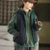 Chaleco Reversible de Comercio Exterior 2025 Invierno Nueva Moda Chaleco Acolchado con Capucha Chaqueta Corta Cálida para Mujer