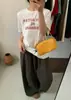 Camiseta de Manga Corta con Letra Estampada 2026 para Mujer, Holgada y Versátil, Top que Reduce la Edad, Moderna Camiseta de Manga Corta con Letra de Lana Australiana Multicolor