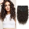 Pieza de peluca 4 piezas de peluca ondulada de agua que aumenta la cantidad de cabello pieza de cabello clip de 12 pulgadas pieza de repuesto de clip BB al por mayor