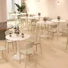 Mesa redonda, mesa de negociación simple tipo tulipán blanca de ocio, mesa de comedor nórdica para cafetería y tienda de té con leche, mesa redonda pequeña y sillas para balcón