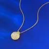 Joyas Mujing Plata S925 Pomelo Rojo Brújulas Collar de Doble Cara Cadena de Oro Estilo Chino Estilo Nacional Colgante de Ocho Tesoros Tiempo de Carrera
