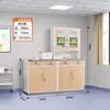 Gabinete Médico Occidental con Lavabo, Mesa Dispensadora y Gabinete para Medicamentos con Acabado de Madera Impresa por Transferencia para Clínicas y Consultorios Médicos Escolares