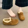 Zapatos esponjosos estilo Birkenstock para mujer, nuevos arrivals invierno 2026, zapatos totalmente cerrados de pelo, slip-on de suela gruesa, zapatos cálidos de algodón