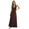 Vestido largo elegante de estilo vacacional 2026, cruzado europeo y americano, con lunares, cuello halter, escote en V pronunciado, sin espalda, corte ajustado, adelgazante