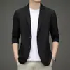 Terno Masculino Verão Novo Terno Masculino para Meia-idade e Jovens Casual Masculino Jaqueta Leve com Micro-rugas Proteção Solar