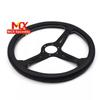 Volante Modificado para Coche N*15 Pulgadas 370mm Volante de Cuero Volante de Carreras Marco Negro/Titanio Modelo Universal